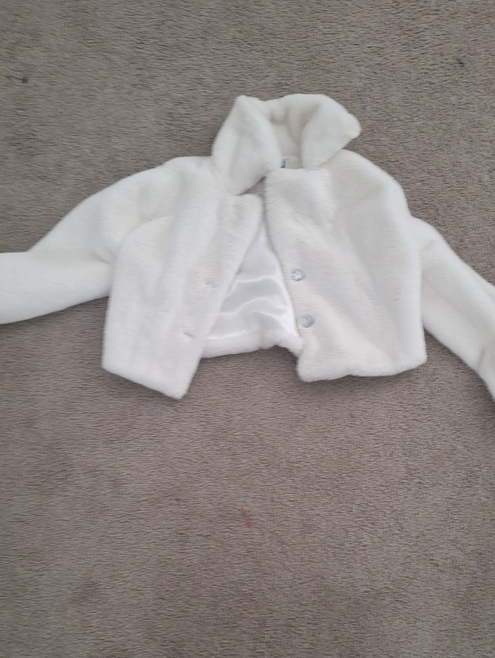 White Kids' Fleece Jacket - Cozy Button Front